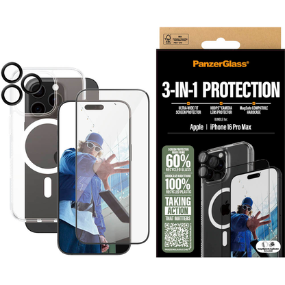 Artikelbild für PanzerGlass™ 3-in-1 Schutz-Set für Apple iPhone 16 Pro Max, Artikelnummer 450298