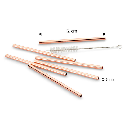 Artikelbild 2 für 6 Echtwerk Edelstahl-Strohhalme braun, Artikelnummer 649949