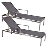 Artikelbild 1 für Garden Pleasure Sonnenliege SIENNA grau Stahl 2 St., Artikelnummer 796389