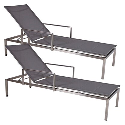 Artikelbild für Garden Pleasure Sonnenliege SIENNA grau Stahl 2 St., Artikelnummer 796389