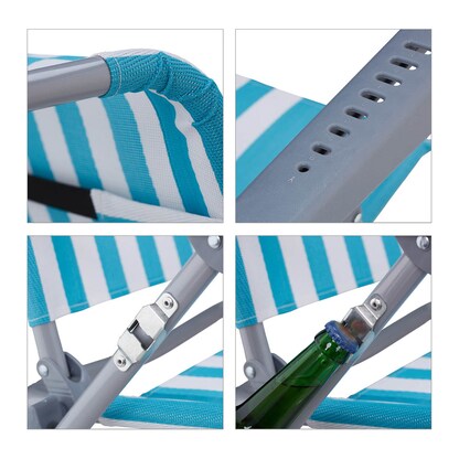 Artikelbild 9 für relaxdays Liegestuhl mit Armlehnen blau, 1 St., Artikelnummer 768303