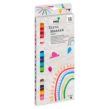 Artikelbild für KREUL Junior Stoffmalfarbe farbsortiert, 18 St., Artikelnummer 115109