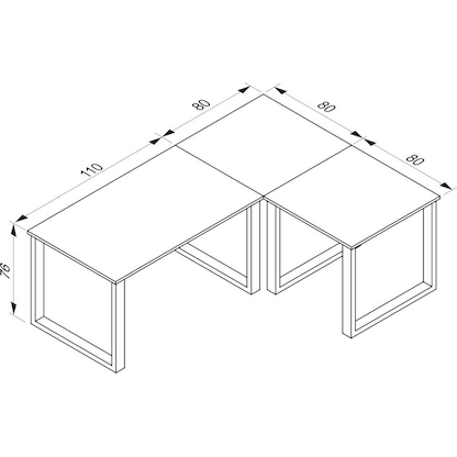 Artikelbild 2 für VCM my office Lona Schreibtisch honig-eiche L-Form, U-Fuß-Gestell schwarz 190,0 x 80,0/160,0 cm, Artikelnummer 268977