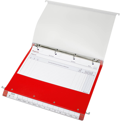 Artikelbild 3 für BOI Patienten-Dokumentations-Hängemappe 2-Ringe Click 2 Stationär rot Boden: 2,5 cm, 1 St., Artikelnummer 666822