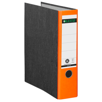 Artikelbild 3 für AKTION: LEITZ 1080 Ordner orange marmoriert Karton 8,0 cm DIN A4, 10 St., Artikelnummer 653786