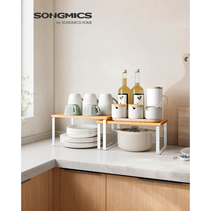 SONGMICS Kchen-Organizer bambus, wei 29,7 x 19,5/18,5 x 15,8/13,7 cm, 2  St. ++ broplus
