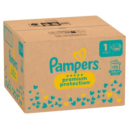 Artikelbild 2 für Pampers® Windeln Monatsbox premium protection™ Gr. 1 (2-5 kg) für Neugeborene, 180 St., Artikelnummer 179238
