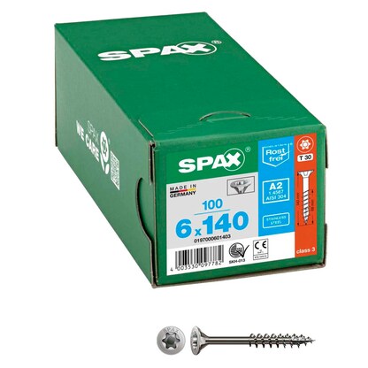 Artikelbild für SPAX® Universalschrauben T30 Senkkopf Edelstahl A2 0197000601403 6 mm x 140 mm, 100 St., Artikelnummer 395198