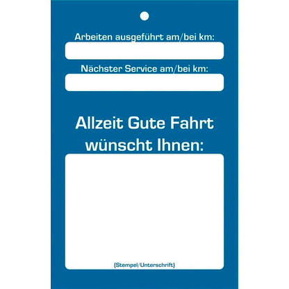 Artikelbild 3 für EICHNER Hängeetiketten Inspektion blau 65,0 x 10,0 cm 2-seitig bedruckt, 300 St., Artikelnummer 700959