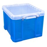 Artikelbild 1 für Really Useful Box Aufbewahrungsbox 35,0 l transparent, blau 48,0 x 39,0 x 31,0 cm, 1 St., Artikelnummer 305495