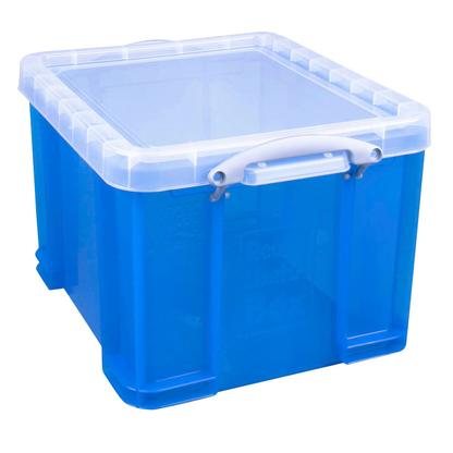 Artikelbild für Really Useful Box Aufbewahrungsbox 35,0 l transparent, blau 48,0 x 39,0 x 31,0 cm, 1 St., Artikelnummer 305495