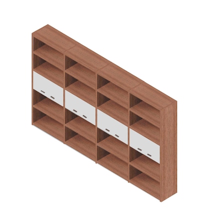 Artikelbild für Quadrifoglio Regalschrank Tarias, KICM64/NOBAZ weiß, nussbaum 364,0 x 43,0 x 215,0 cm, 1 St., Artikelnummer 407346