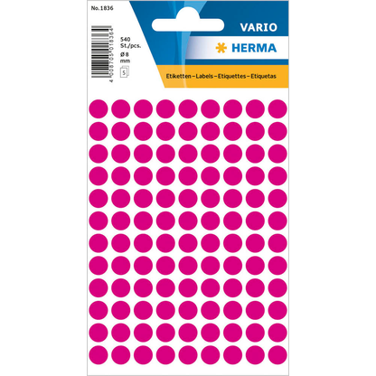 Artikelbild für HERMA Klebepunkte 1836 pink Ø 8,0 mm, 10x 540 St., Artikelnummer 901715