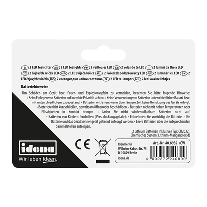 Artikelbild 4 für Idena LED-Teelichter weiß, 2 St., Artikelnummer 105139