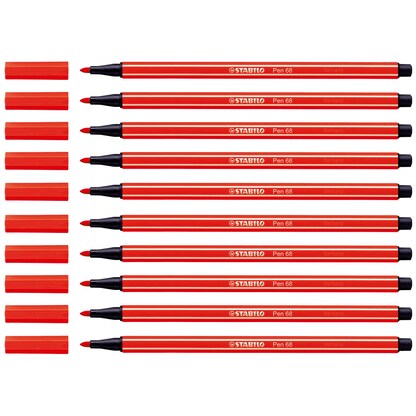 Artikelbild für STABILO Pen 68 Filzstifte rot, 10 St., Artikelnummer 460352