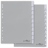 Artikelbild 1 für DURABLE Ordnerregister DIN A4 Vollformat 1-10 grau 10-teilig mit Wechseltaben, 1 Satz, Artikelnummer 147231