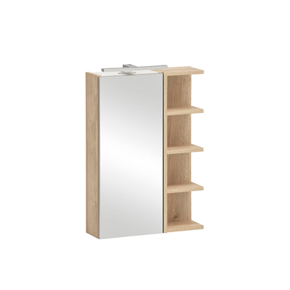 Artikelbild 3 für MÖBELPARTNER Spiegelschrank Mads 159670 weiß-eiche 50,3 x 16,0 x 74,4 cm, Artikelnummer 610812