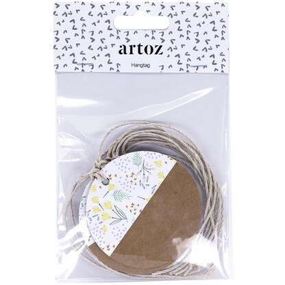 Artikelbild 2 für artoz Geschenkanhänger braun, weiß Hangtag Set kraft Ø 6,5 cm, 6 St., Artikelnummer 517551
