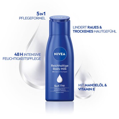Artikelbild 3 für NIVEA Reichhaltige Body Milk Bodylotion 75,0 ml, Artikelnummer 579579