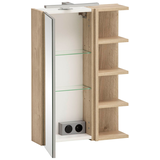 Artikelbild 1 für MÖBELPARTNER Spiegelschrank Mads 159670 weiß-eiche 50,3 x 16,0 x 74,4 cm, Artikelnummer 610812