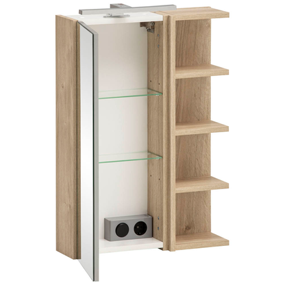 Artikelbild für MÖBELPARTNER Spiegelschrank Mads 159670 weiß-eiche 50,3 x 16,0 x 74,4 cm, Artikelnummer 610812