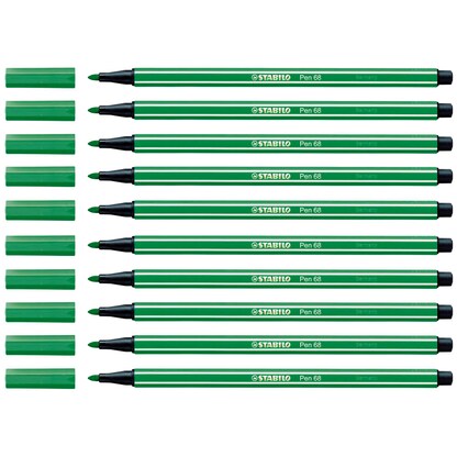 Artikelbild für STABILO Pen 68 Filzstifte grün, 10 St., Artikelnummer 460386