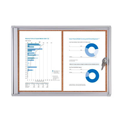 Artikelbild für Showdown® Displays Schaukasten Economy XS Kork silber 2x DIN A4 49,1 x 2,6 x 35,0 cm, 1 St., Artikelnummer 361899