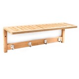 Artikelbild 1 für relaxdays Wandgarderobe braun Holz 4 Haken 50,0 x 18,0 cm, Artikelnummer 471633