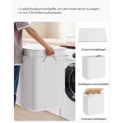 Artikelbild 7 für SONGMICS Wäschesortierer weiß, 1 St., Artikelnummer 438451