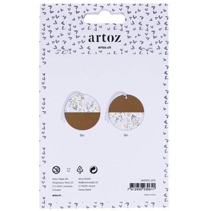 Artikelbild 5 für artoz Geschenkanhänger braun, weiß Hangtag Set kraft Ø 6,5 cm, 6 St., Artikelnummer 517551
