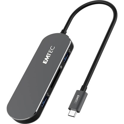 Artikelbild für EMTEC USB-Hub T650C Type-C 3-fach schwarz, Artikelnummer 530616