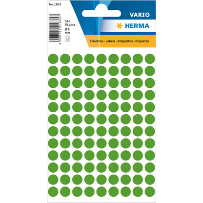 Artikelbild für HERMA Klebepunkte 1835 dunkelgrün Ø 8,0 mm, 10x 540 St., Artikelnummer 901579