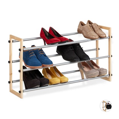 Artikelbild 4 für relaxdays Schuhregal silber, braun 118,0 x 20,0 x 45,0 cm, 1 St., Artikelnummer 449797