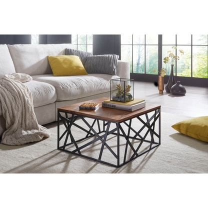 Artikelbild 3 für WOHNLING Couchtisch quadratisch Massivholz sheesham 60,0 x 60,0 x 35,0 cm, 1 St., Artikelnummer 906984