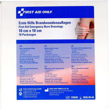 Artikelbild 4 für FIRST AID ONLY® Brandwunden-Kompressen P-91400 00 transparent, 10 St., Artikelnummer 390256