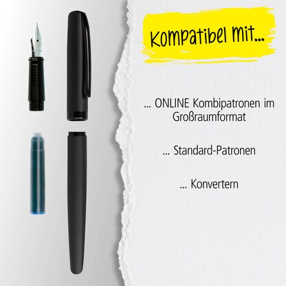 Artikelbild 7 für ONLINE® Eleganza Patronenfüller schwarz M (mittel), 1 St., Artikelnummer 617318