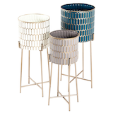 Artikelbild 1 für HAKU Möbel Pflanzenständer-Set Metall, Ø 29,0/26,0/22,0 cm gold, 3 Set, Artikelnummer 557862