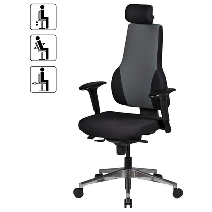 Artikelbild 3 für AMSTYLE Bürostuhl, SPM1.272 Stoff schwarz, Gestell silber, Artikelnummer 975581