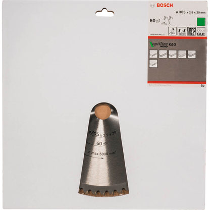 Artikelbild 2 für BOSCH Optiline Wood Kreissägeblatt 305,0 mm, 60 Zähne, 1 St., Artikelnummer 452963
