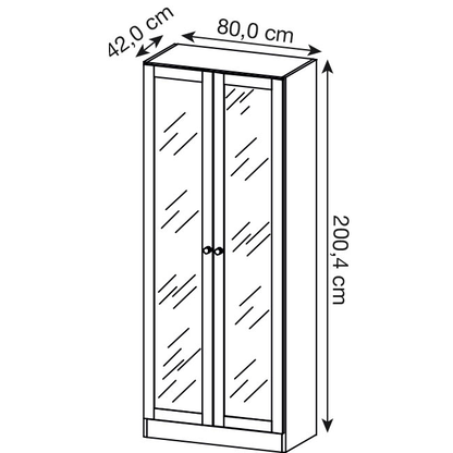 Artikelbild 2 für HAMMERBACHER Savona Vitrine lichtgrau 4 Fachböden, Artikelnummer 281964