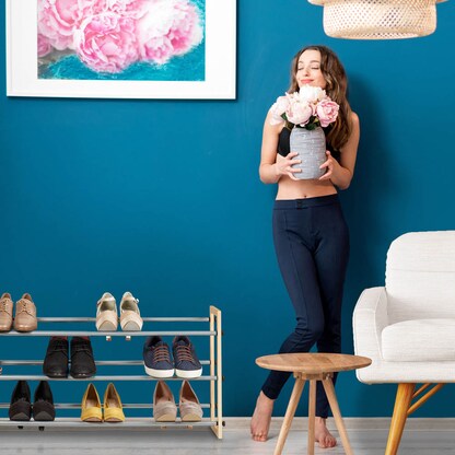 Artikelbild 5 für relaxdays Schuhregal silber, braun 118,0 x 20,0 x 45,0 cm, 1 St., Artikelnummer 449797