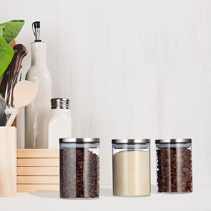 Artikelbild 5 für relaxdays Vorratsdosen 14,0 cm hoch transparent 0,6 l, 3 St., Artikelnummer 472203