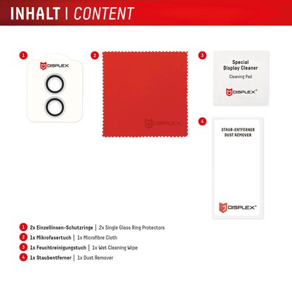 Artikelbild 3 für DISPLEX® Camera Lens Glass Kamera-Schutzglas für Apple iPhone 16, iPhone 16 Plus, Artikelnummer 700546