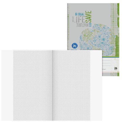 Artikelbild für BRUNNEN Schulheft Recycling Lineatur 26 kariert DIN A4 Außenrand, 16 Blatt, 1 St., Artikelnummer 163012