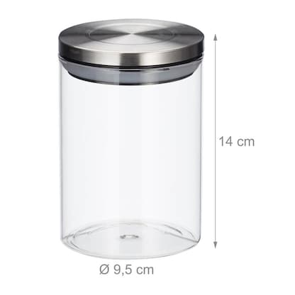 Artikelbild 6 für relaxdays Vorratsdosen 14,0 cm hoch transparent 0,6 l, 3 St., Artikelnummer 472203