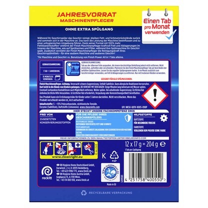 Artikelbild 2 für finish Spülmaschinen-Pfleger 12 Stück, Artikelnummer 286084