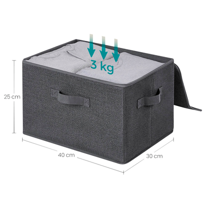 Artikelbild 2 für SONGMICS Aufbewahrungsboxen silbergrau 40,0 x 30,0 x 25,0 cm, 3 St., Artikelnummer 439616