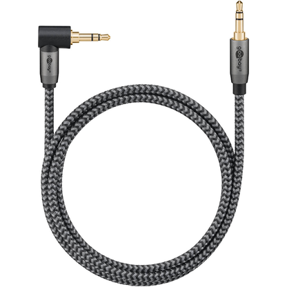 Artikelbild 2 für goobay 3,5 mm Klinke Klinkenkabel 5,0 m silber, schwarz, 1 St., Artikelnummer 655867