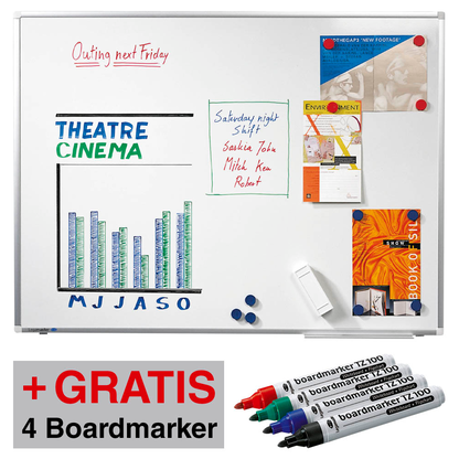 Artikelbild für AKTION: Legamaster Whiteboard PREMIUM PLUS 240,0 x 120,0 cm weiß emaillierter Stahl + GRATIS 4 Boardmarker TZ 100 farbsortiert, Artikelnummer 638379
