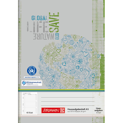 Artikelbild für BRUNNEN Hausaufgabenheft Recycling Lineatur SL liniert DIN A5 ohne Rand, 48 Blatt, 1 St., Artikelnummer 775492